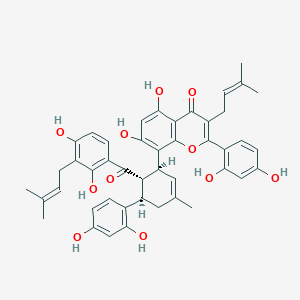 molecular formula C45H44O11 B150301 Kuwanon H CAS No. 76472-87-2