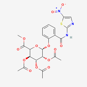 molecular formula C23H23N3O13S B1503010 Methyl 1-[[2-N-(5-Nitrothiazolyl)carboxamido]phenyl]-2,3,4-tri-O-acetyl-beta-D-glucopyranuronate 