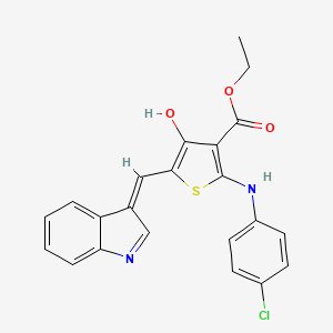 molecular formula C22H17ClN2O3S B15030109 ethyl (5Z)-2-[(4-chlorophenyl)amino]-5-(1H-indol-3-ylmethylidene)-4-oxo-4,5-dihydrothiophene-3-carboxylate 