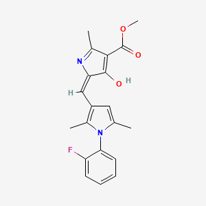 molecular formula C20H19FN2O3 B15030556 methyl (5E)-5-{[1-(2-fluorophenyl)-2,5-dimethyl-1H-pyrrol-3-yl]methylidene}-2-methyl-4-oxo-4,5-dihydro-1H-pyrrole-3-carboxylate 
