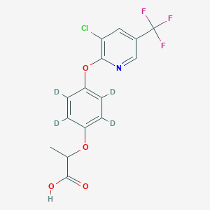 molecular formula C15H11ClF3NO4 B150307 2-[4-[3-Chloro-5-(trifluoromethyl)pyridin-2-yl]oxy-2,3,5,6-tetradeuteriophenoxy]propanoic acid CAS No. 127893-34-9