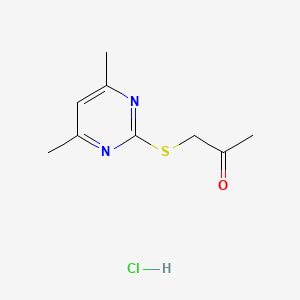 B1503100 1-((4,6-Dimethylpyrimidin-2-yl)thio)propan-2-one hydrochloride CAS No. 348138-15-8