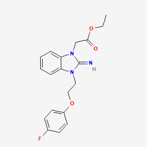 molecular formula C19H20FN3O3 B15031055 ethyl {3-[2-(4-fluorophenoxy)ethyl]-2-imino-2,3-dihydro-1H-benzimidazol-1-yl}acetate 