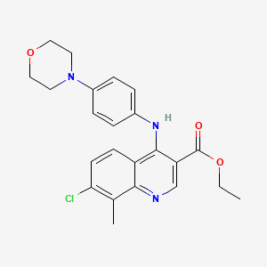 molecular formula C23H24ClN3O3 B15031086 Ethyl 7-chloro-8-methyl-4-{[4-(morpholin-4-yl)phenyl]amino}quinoline-3-carboxylate 
