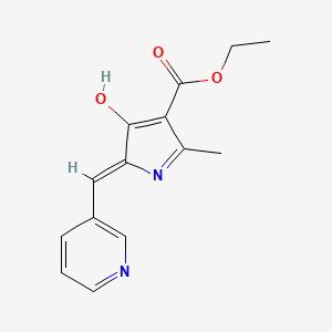 molecular formula C14H14N2O3 B15031100 ethyl (5Z)-2-methyl-4-oxo-5-(pyridin-3-ylmethylidene)-4,5-dihydro-1H-pyrrole-3-carboxylate 