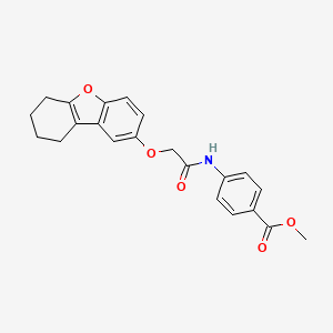 molecular formula C22H21NO5 B15031194 Methyl 4-{[(6,7,8,9-tetrahydrodibenzo[b,d]furan-2-yloxy)acetyl]amino}benzoate 