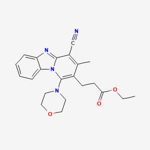 molecular formula C22H24N4O3 B15031232 ethyl 3-(4-cyano-3-methyl-1-morpholin-4-ylpyrido[1,2-a]benzimidazol-2-yl)propanoate 