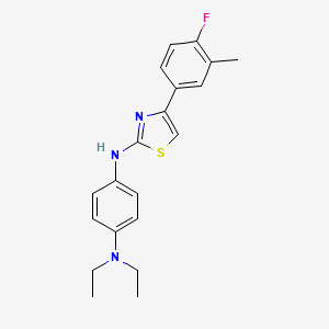 molecular formula C20H22FN3S B15031939 N,N-diethyl-N'-[4-(4-fluoro-3-methylphenyl)-1,3-thiazol-2-yl]benzene-1,4-diamine 