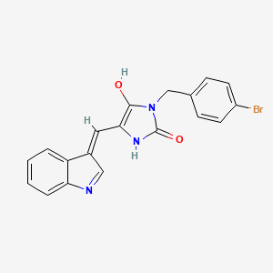 molecular formula C19H14BrN3O2 B15032024 (5E)-3-(4-bromobenzyl)-5-(1H-indol-3-ylmethylidene)imidazolidine-2,4-dione 