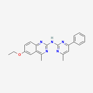 molecular formula C22H21N5O B15032125 6-ethoxy-4-methyl-N-(4-methyl-6-phenylpyrimidin-2-yl)quinazolin-2-amine CAS No. 5861-68-7