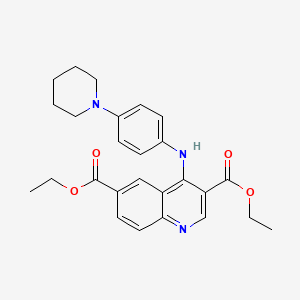 molecular formula C26H29N3O4 B15032154 Diethyl 4-{[4-(piperidin-1-yl)phenyl]amino}quinoline-3,6-dicarboxylate 