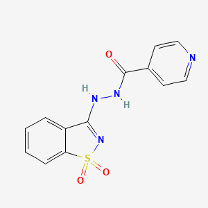 molecular formula C13H10N4O3S B15032558 N'-(1,1-dioxido-1,2-benzothiazol-3-yl)pyridine-4-carbohydrazide 