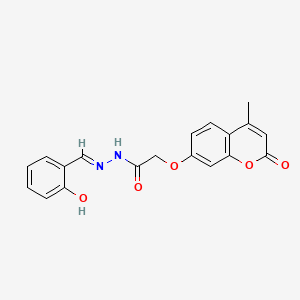 molecular formula C19H16N2O5 B15033092 N'-[(E)-(2-hydroxyphenyl)methylidene]-2-[(4-methyl-2-oxo-2H-chromen-7-yl)oxy]acetohydrazide 