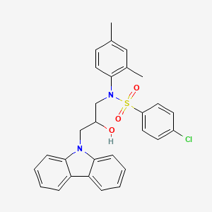 molecular formula C29H27ClN2O3S B15033172 N-[3-(9H-carbazol-9-yl)-2-hydroxypropyl]-4-chloro-N-(2,4-dimethylphenyl)benzenesulfonamide 