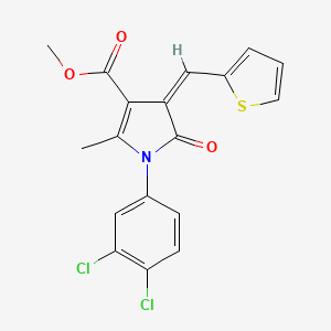 molecular formula C18H13Cl2NO3S B15034233 methyl (4Z)-1-(3,4-dichlorophenyl)-2-methyl-5-oxo-4-(thiophen-2-ylmethylidene)-4,5-dihydro-1H-pyrrole-3-carboxylate 