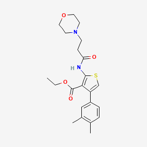 molecular formula C22H28N2O4S B15034306 Ethyl 4-(3,4-dimethylphenyl)-2-{[3-(morpholin-4-yl)propanoyl]amino}thiophene-3-carboxylate 