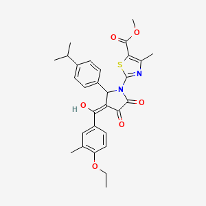 molecular formula C29H30N2O6S B15034400 methyl 2-{3-[(4-ethoxy-3-methylphenyl)carbonyl]-4-hydroxy-5-oxo-2-[4-(propan-2-yl)phenyl]-2,5-dihydro-1H-pyrrol-1-yl}-4-methyl-1,3-thiazole-5-carboxylate 