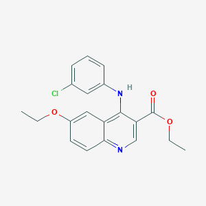 molecular formula C20H19ClN2O3 B15034537 Ethyl 4-[(3-chlorophenyl)amino]-6-ethoxyquinoline-3-carboxylate 