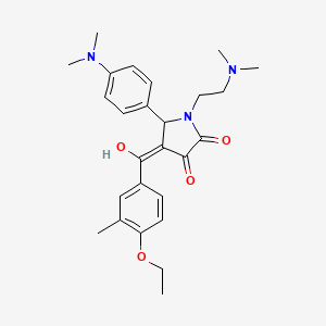 molecular formula C26H33N3O4 B15034560 1-[2-(dimethylamino)ethyl]-5-[4-(dimethylamino)phenyl]-4-[(4-ethoxy-3-methylphenyl)carbonyl]-3-hydroxy-1,5-dihydro-2H-pyrrol-2-one 