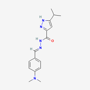 molecular formula C16H21N5O B15034637 N'-(4-(Dimethylamino)benzylidene)-3-isopropyl-1H-pyrazole-5-carbohydrazide 