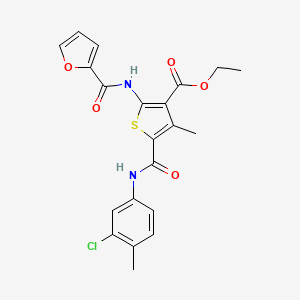 molecular formula C21H19ClN2O5S B15035091 Ethyl 5-[(3-chloro-4-methylphenyl)carbamoyl]-2-[(furan-2-ylcarbonyl)amino]-4-methylthiophene-3-carboxylate 