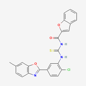 molecular formula C24H16ClN3O3S B15035227 N-{[2-chloro-5-(6-methyl-1,3-benzoxazol-2-yl)phenyl]carbamothioyl}-1-benzofuran-2-carboxamide 