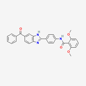 molecular formula C29H23N3O4 B15035423 2,6-dimethoxy-N-{4-[6-(phenylcarbonyl)-1H-benzimidazol-2-yl]phenyl}benzamide 