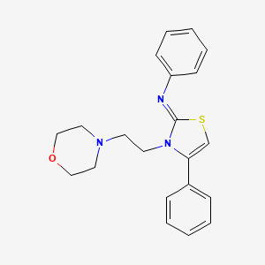 molecular formula C21H23N3OS B15035469 N-(3-(2-(4-Morpholinyl)ethyl)-4-phenyl-1,3-thiazol-2(3H)-ylidene)aniline 