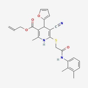 molecular formula C25H25N3O4S B15035672 Prop-2-en-1-yl 5-cyano-6-({2-[(2,3-dimethylphenyl)amino]-2-oxoethyl}sulfanyl)-4-(furan-2-yl)-2-methyl-1,4-dihydropyridine-3-carboxylate 