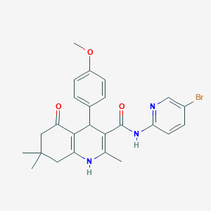 molecular formula C25H26BrN3O3 B15035735 N-(5-bromo-2-pyridinyl)-4-(4-methoxyphenyl)-2,7,7-trimethyl-5-oxo-1,4,5,6,7,8-hexahydro-3-quinolinecarboxamide 