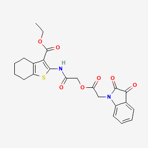 molecular formula C23H22N2O7S B15035861 ethyl 2-[({[(2,3-dioxo-2,3-dihydro-1H-indol-1-yl)acetyl]oxy}acetyl)amino]-4,5,6,7-tetrahydro-1-benzothiophene-3-carboxylate 