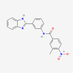 molecular formula C21H16N4O3 B15036051 N-[3-(1H-benzimidazol-2-yl)phenyl]-3-methyl-4-nitrobenzamide 