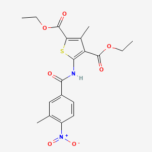 molecular formula C19H20N2O7S B15036106 Diethyl 3-methyl-5-{[(3-methyl-4-nitrophenyl)carbonyl]amino}thiophene-2,4-dicarboxylate 