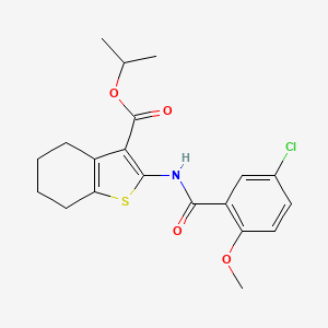 molecular formula C20H22ClNO4S B15036153 Propan-2-yl 2-{[(5-chloro-2-methoxyphenyl)carbonyl]amino}-4,5,6,7-tetrahydro-1-benzothiophene-3-carboxylate 