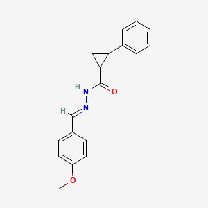molecular formula C18H18N2O2 B15036156 N'-[(E)-(4-methoxyphenyl)methylidene]-2-phenylcyclopropanecarbohydrazide 