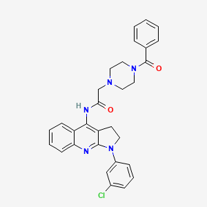 molecular formula C30H28ClN5O2 B15036366 N-[1-(3-chlorophenyl)-2,3-dihydro-1H-pyrrolo[2,3-b]quinolin-4-yl]-2-[4-(phenylcarbonyl)piperazin-1-yl]acetamide 