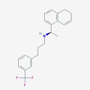 molecular formula C22H24F3N B150364 (alphaR)-5,6-Dihydro-alpha-methyl-N-[3-[3-(trifluoromethyl)phenyl]propyl]-1-naphthalenemethanamine CAS No. 802918-36-1