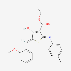 molecular formula C22H21NO4S B15036434 ethyl (5Z)-5-(2-methoxybenzylidene)-2-[(4-methylphenyl)amino]-4-oxo-4,5-dihydrothiophene-3-carboxylate 