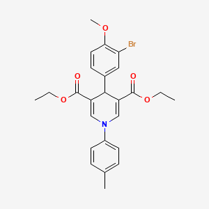 molecular formula C25H26BrNO5 B15036622 Diethyl 4-(3-bromo-4-methoxyphenyl)-1-(4-methylphenyl)-1,4-dihydropyridine-3,5-dicarboxylate 
