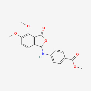 molecular formula C18H17NO6 B15036753 Methyl 4-[(4,5-dimethoxy-3-oxo-1,3-dihydro-2-benzofuran-1-yl)amino]benzoate 