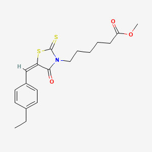 molecular formula C19H23NO3S2 B15036899 methyl 6-[(5E)-5-(4-ethylbenzylidene)-4-oxo-2-thioxo-1,3-thiazolidin-3-yl]hexanoate 