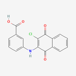 molecular formula C17H10ClNO4 B15036999 Benzoic acid, 3-((3-chloro-1,4-dihydro-1,4-dioxo-2-naphthalenyl)amino)- CAS No. 64505-58-4