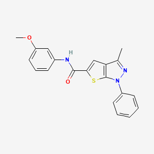 molecular formula C20H17N3O2S B15037034 N-(3-methoxyphenyl)-3-methyl-1-phenyl-1H-thieno[2,3-c]pyrazole-5-carboxamide 