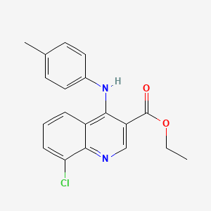 molecular formula C19H17ClN2O2 B15037068 Ethyl 8-chloro-4-[(4-methylphenyl)amino]quinoline-3-carboxylate 