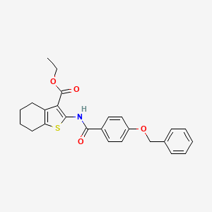 molecular formula C25H25NO4S B15037081 Ethyl 2-{[4-(benzyloxy)benzoyl]amino}-4,5,6,7-tetrahydro-1-benzothiophene-3-carboxylate 