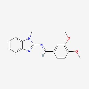 molecular formula C17H17N3O2 B15037251 N-[(1E)-(3,4-dimethoxyphenyl)methylene]-1-methyl-1H-benzimidazol-2-amine 