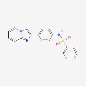 molecular formula C19H15N3O2S B15037255 N-(4-imidazo[1,2-a]pyridin-2-ylphenyl)benzenesulfonamide CAS No. 118000-46-7