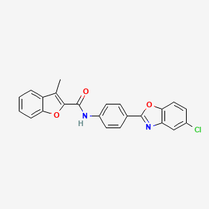 molecular formula C23H15ClN2O3 B15037276 N-[4-(5-chloro-1,3-benzoxazol-2-yl)phenyl]-3-methyl-1-benzofuran-2-carboxamide 