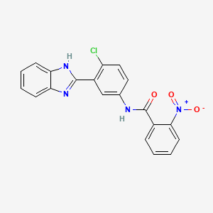 molecular formula C20H13ClN4O3 B15037321 N-[3-(1H-benzimidazol-2-yl)-4-chlorophenyl]-2-nitrobenzamide 
