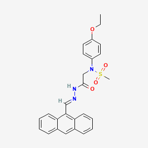 molecular formula C26H25N3O4S B15037350 N-({N'-[(E)-(Anthracen-9-YL)methylidene]hydrazinecarbonyl}methyl)-N-(4-ethoxyphenyl)methanesulfonamide 